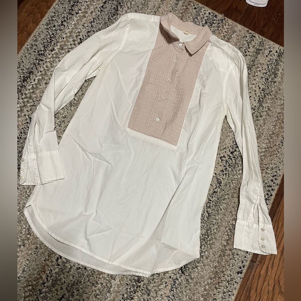 J. Crew Pleated Button Down Top
